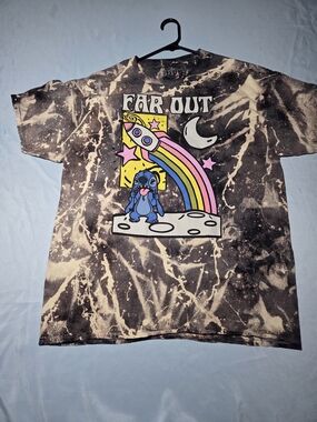 Disney Stitch T Shirt Men’s M Unisex Bleach Dye Far Out Graphic Y2K Tee